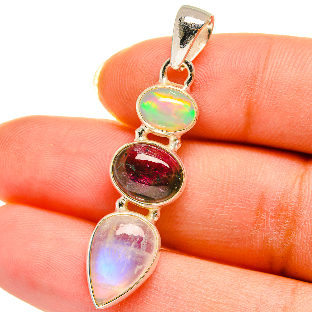 Rainbow Moonstone Pendants handcrafted by Ana Silver Co - PD14272