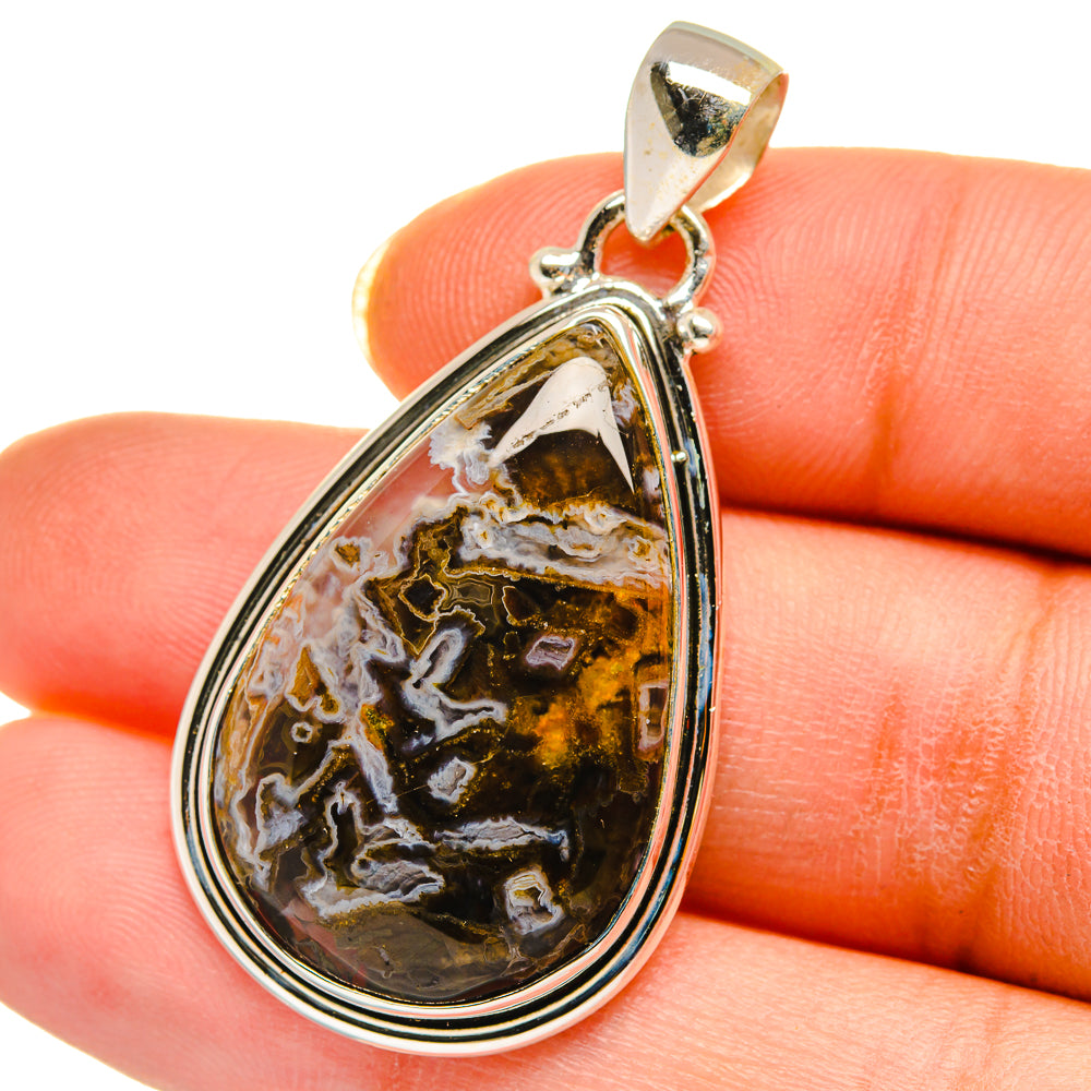 Turkish Tube Agate Pendants handcrafted by Ana Silver Co - PD14278