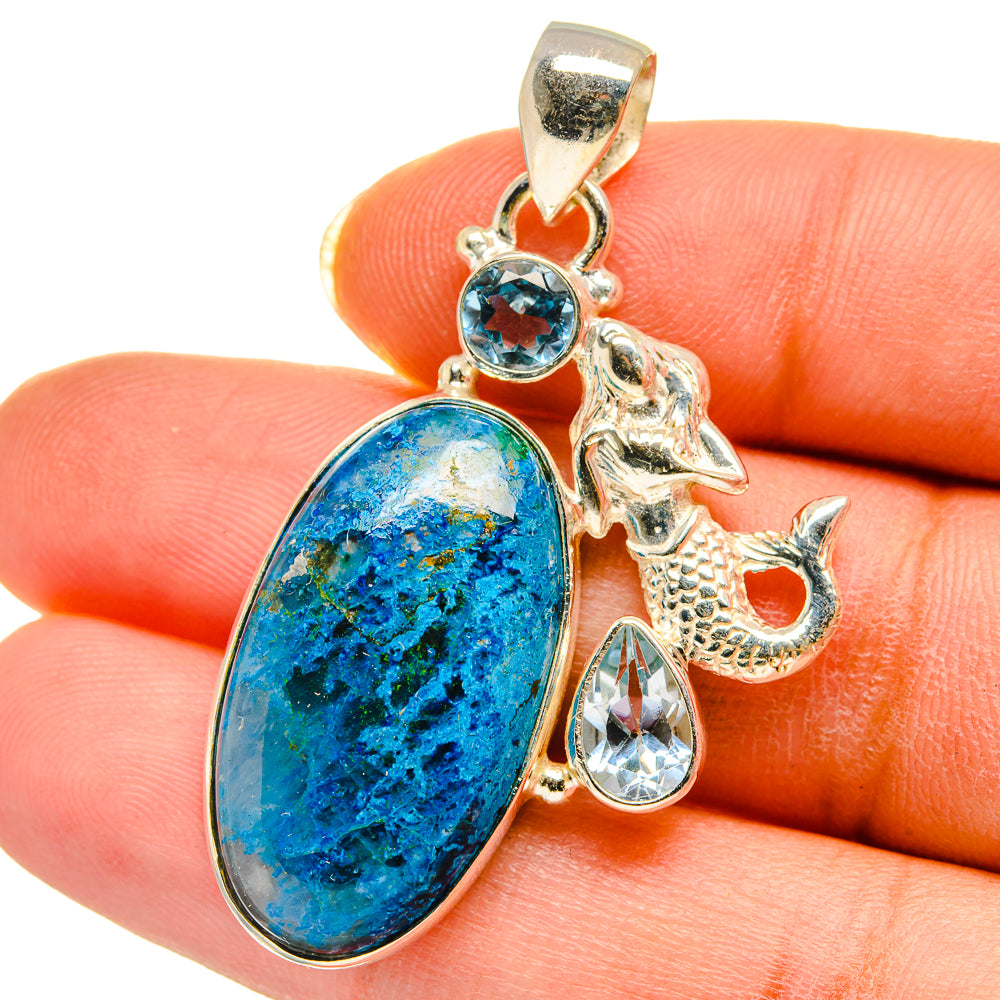 Chrysocolla Pendants handcrafted by Ana Silver Co - PD14279