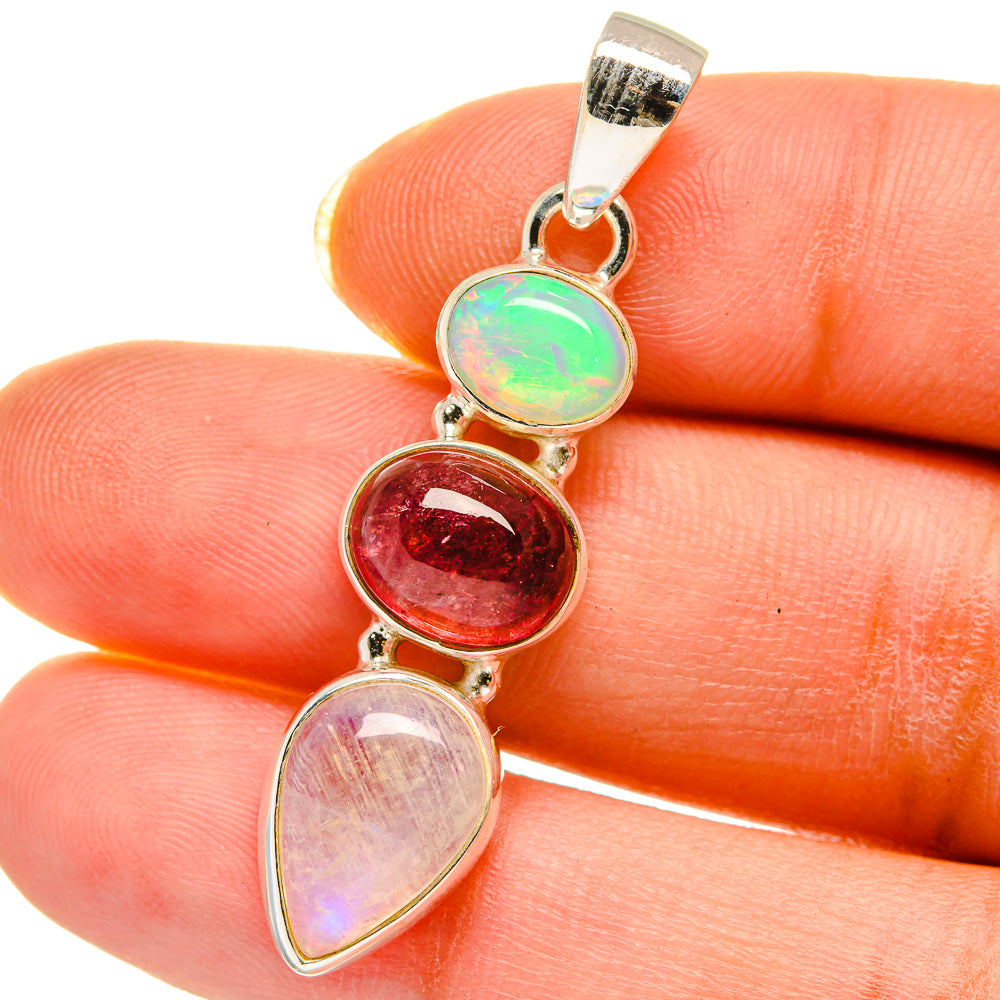 Rainbow Moonstone Pendants handcrafted by Ana Silver Co - PD14282