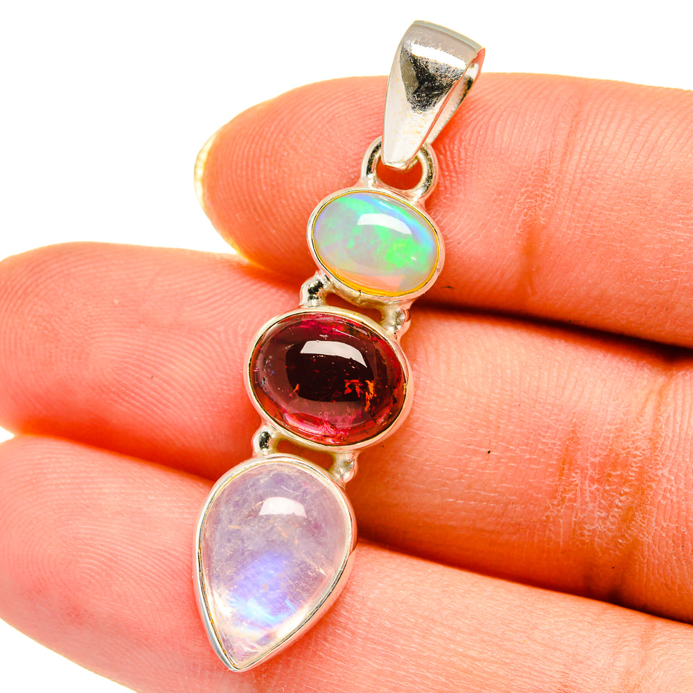 Rainbow Moonstone Pendants handcrafted by Ana Silver Co - PD14285