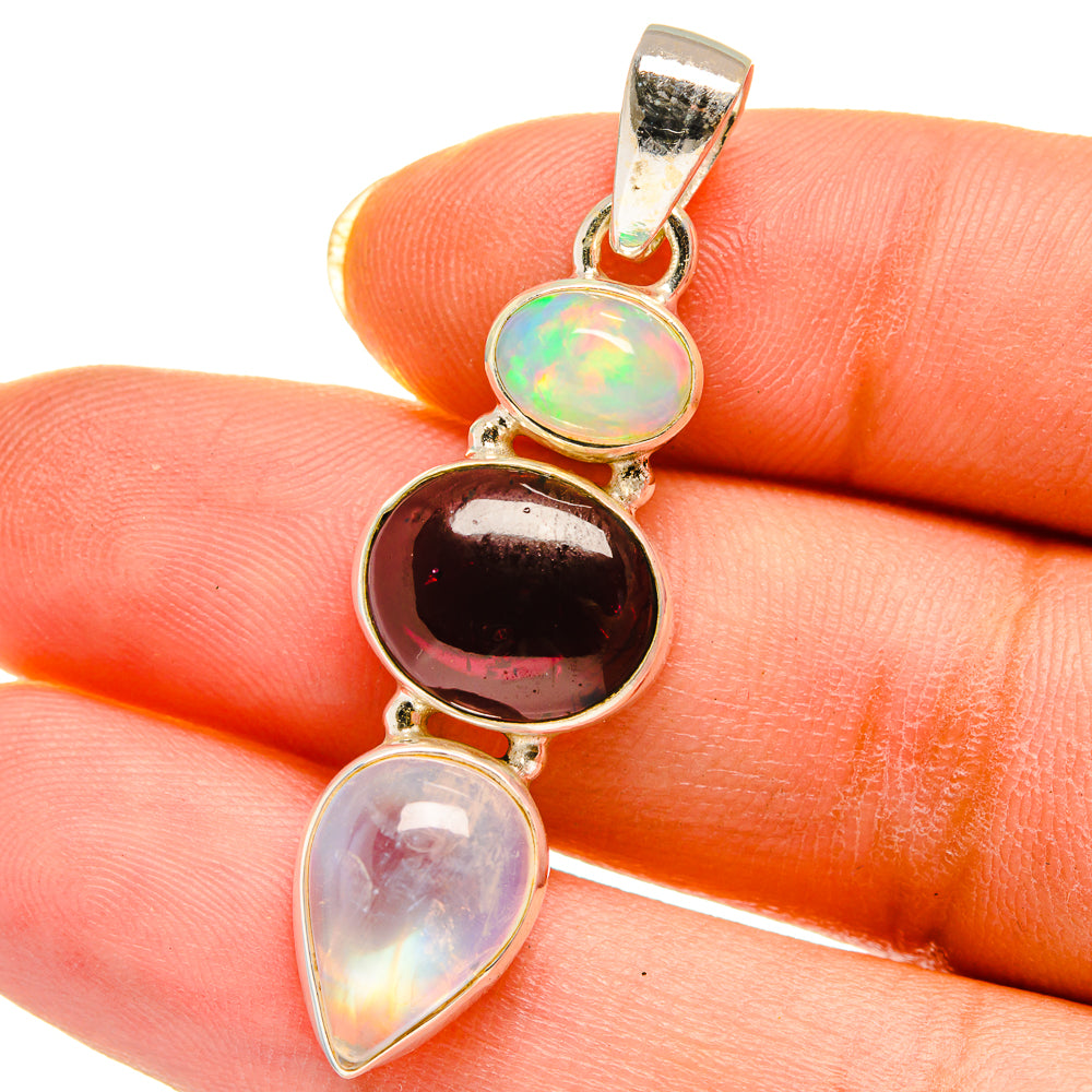 Rainbow Moonstone Pendants handcrafted by Ana Silver Co - PD14286