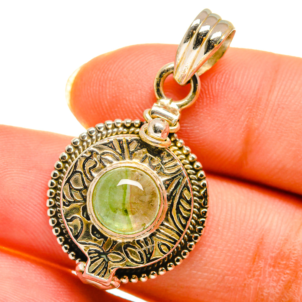 Green Tourmaline Pendants handcrafted by Ana Silver Co - PD14297