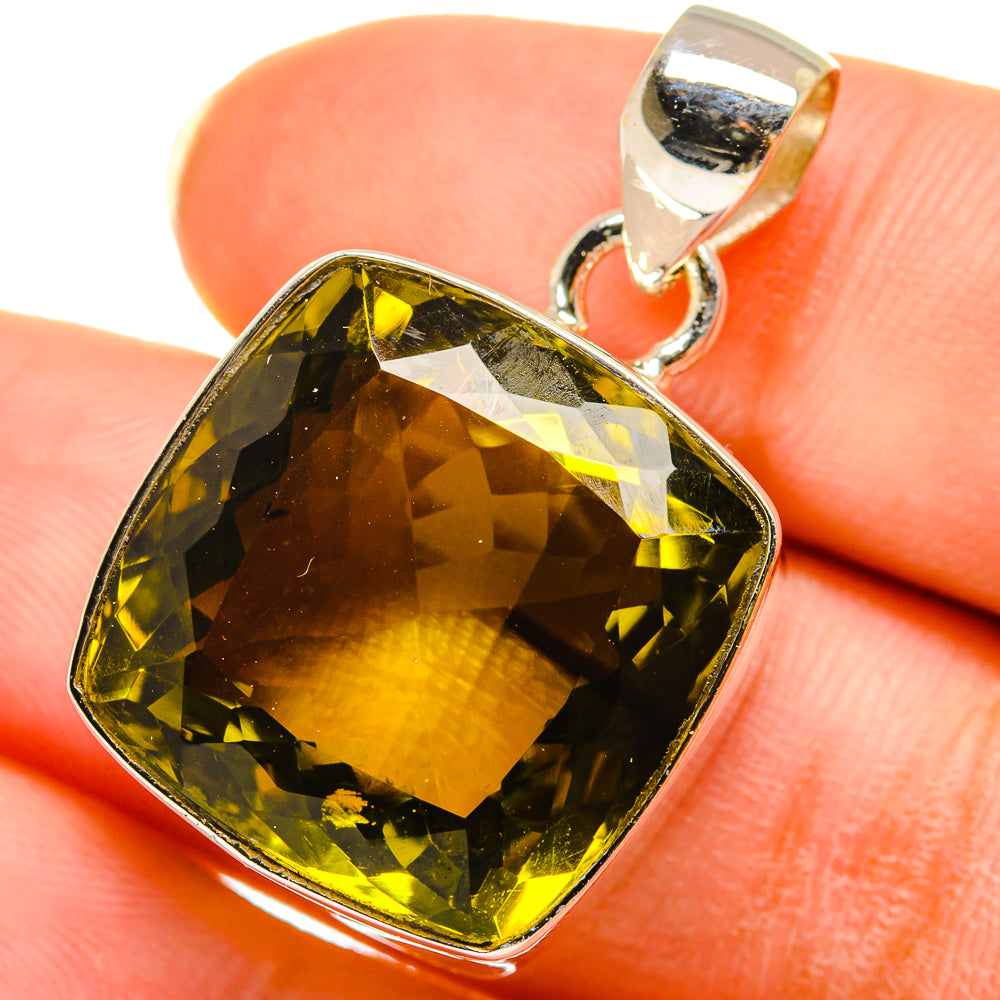 Olive Quartz Pendants handcrafted by Ana Silver Co - PD14300