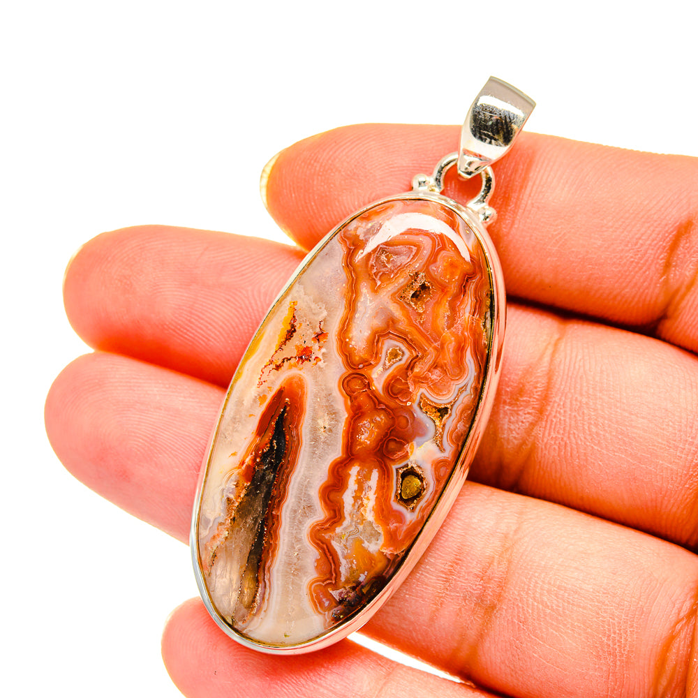 Crazy Lace Agate Pendants handcrafted by Ana Silver Co - PD14353