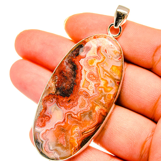 Crazy Lace Agate Pendants handcrafted by Ana Silver Co - PD14357