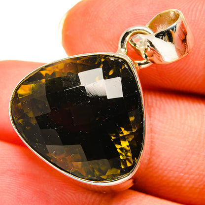 Olive Quartz Pendants handcrafted by Ana Silver Co - PD14368