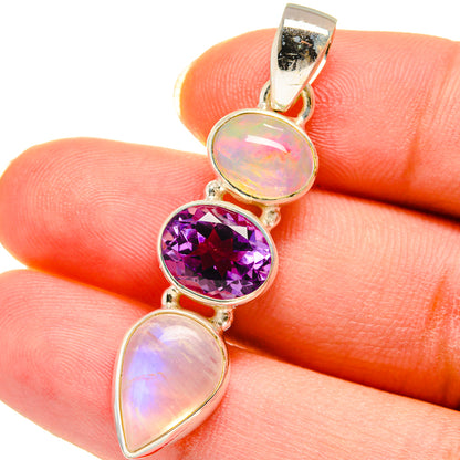 Rainbow Moonstone Pendants handcrafted by Ana Silver Co - PD14383
