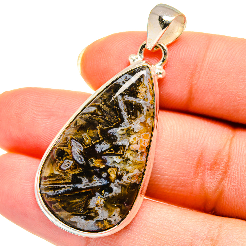 Turkish Tube Agate Pendants handcrafted by Ana Silver Co - PD14398