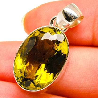 Olive Quartz Pendants handcrafted by Ana Silver Co - PD14402