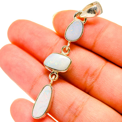 Doublet Fire Opal Pendants handcrafted by Ana Silver Co - PD14431