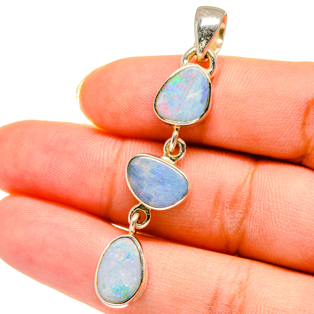 Doublet Fire Opal Pendants handcrafted by Ana Silver Co - PD14436