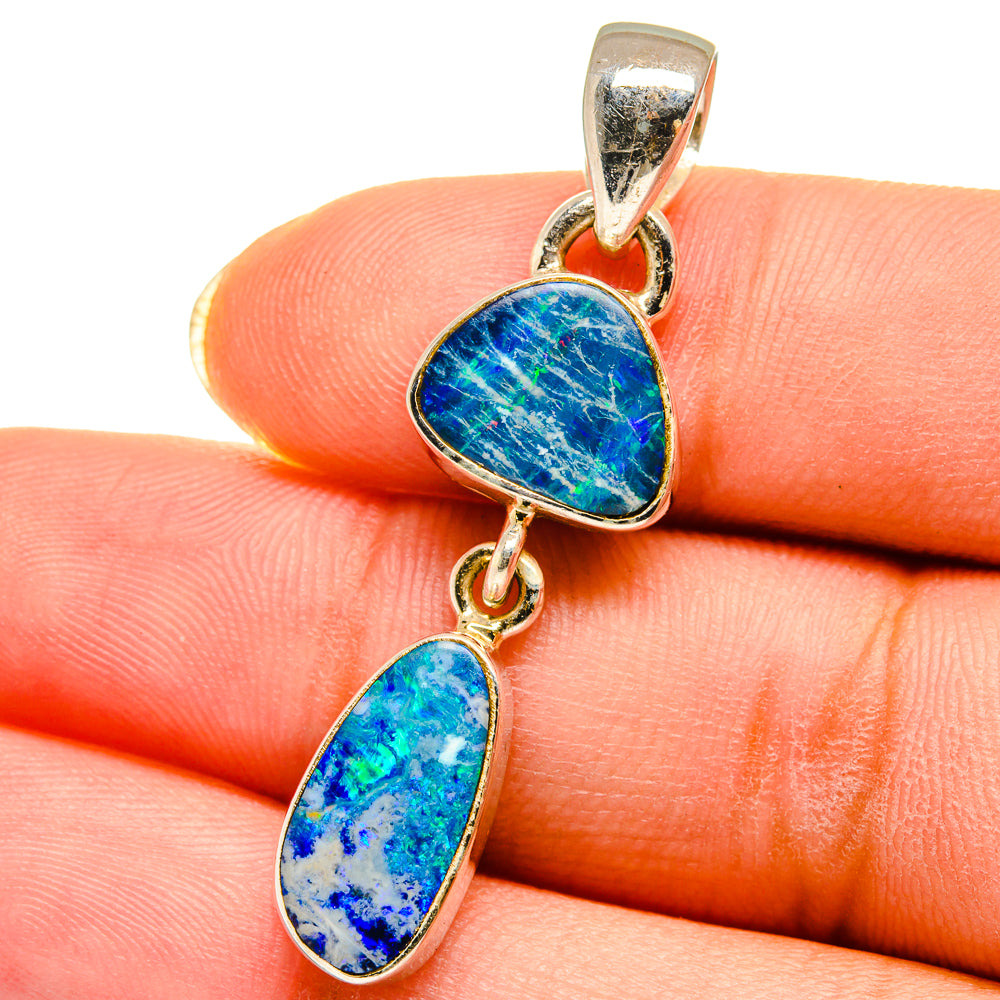 Doublet Fire Opal Pendants handcrafted by Ana Silver Co - PD14438