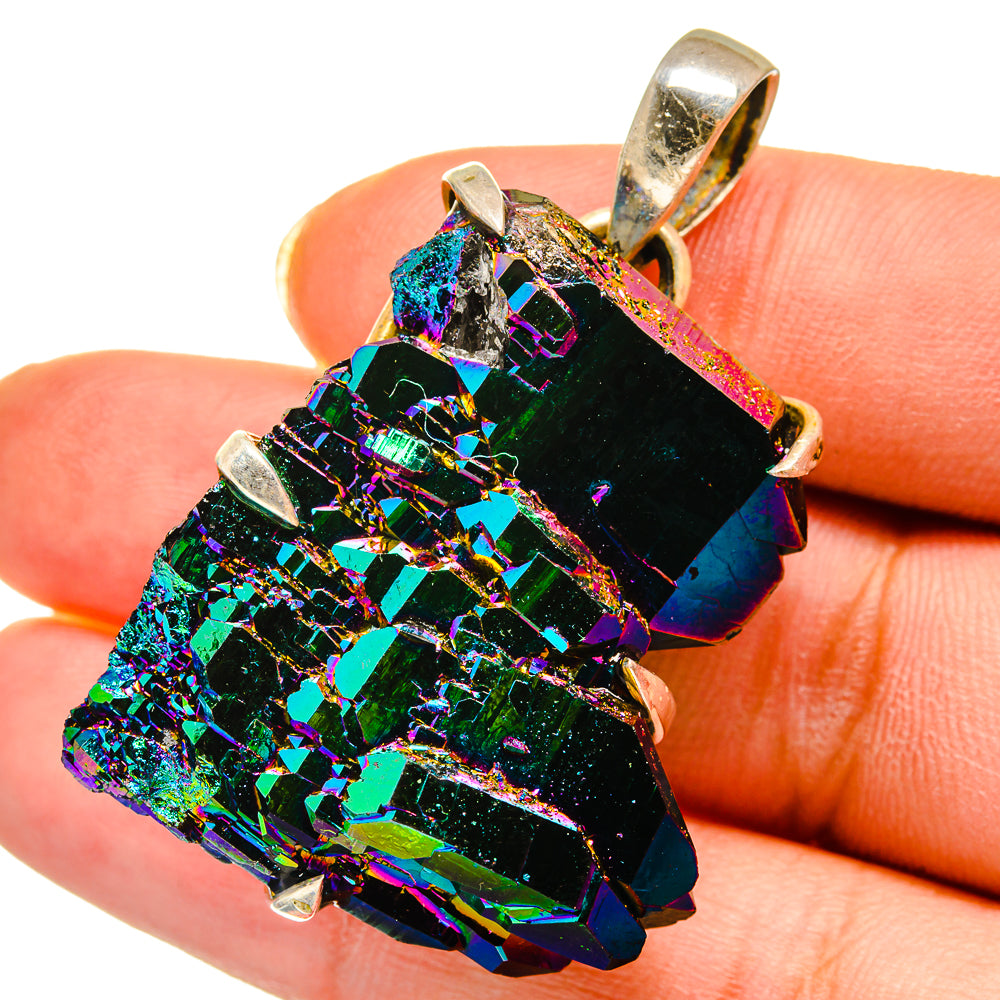 Titanium Sunshine Druzy Pendants handcrafted by Ana Silver Co - PD14439