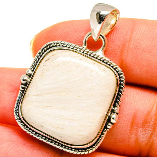 White Scolecite Pendants handcrafted by Ana Silver Co - PD14444