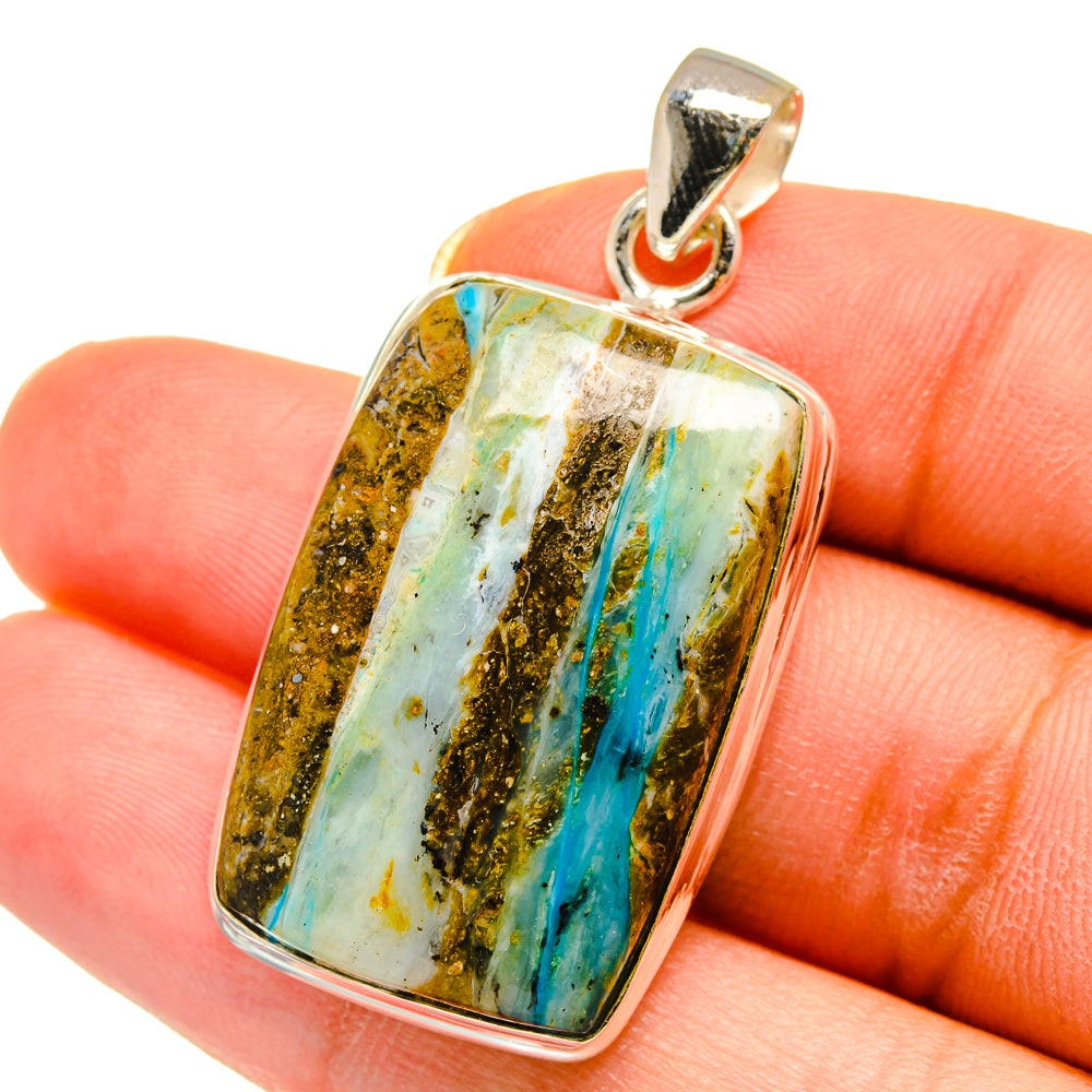 Peruvian Opal Pendants handcrafted by Ana Silver Co - PD14450