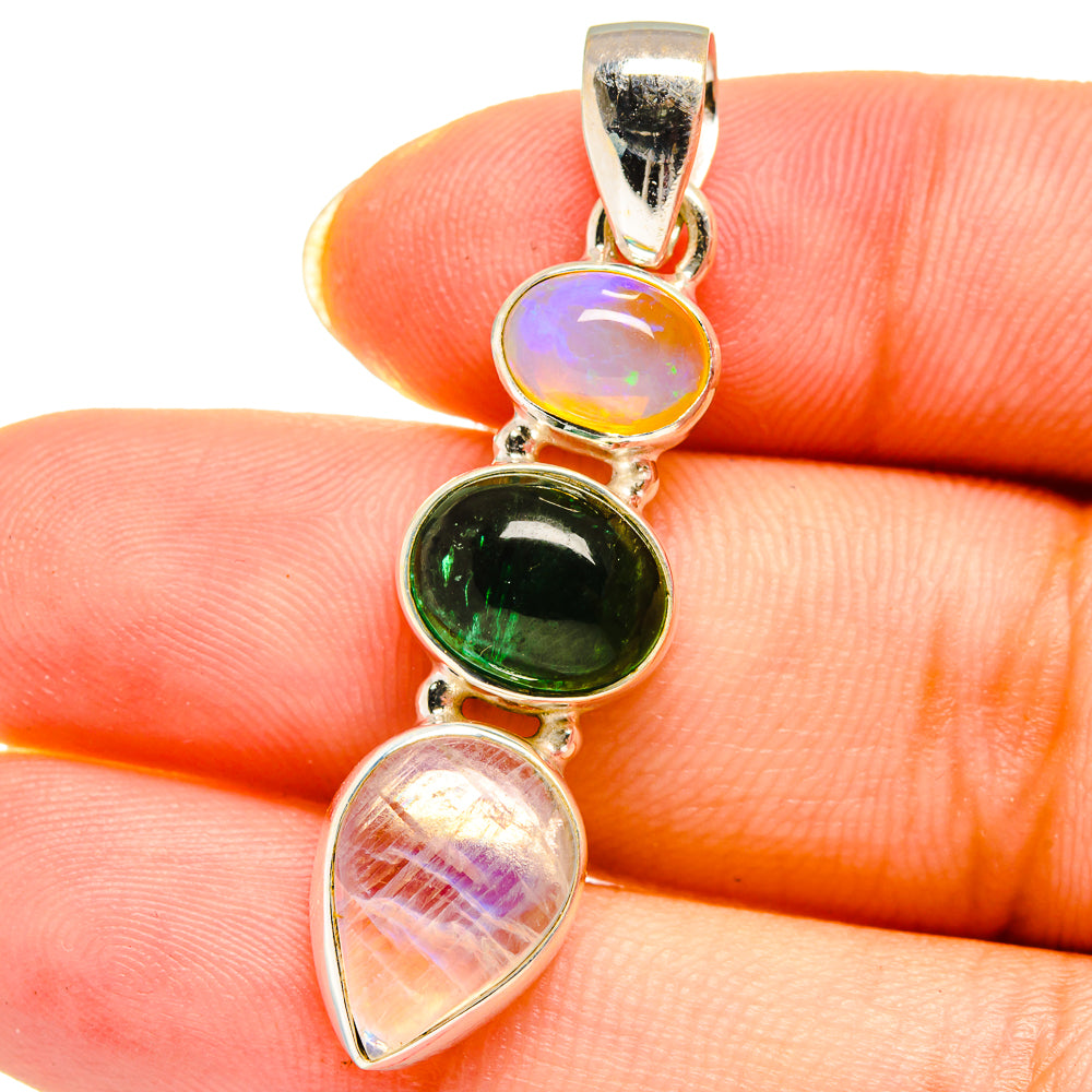 Rainbow Moonstone Pendants handcrafted by Ana Silver Co - PD14451