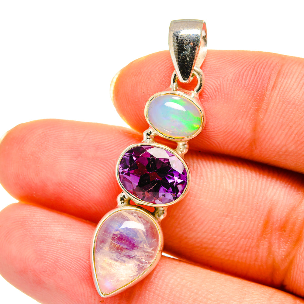 Rainbow Moonstone Pendants handcrafted by Ana Silver Co - PD14453