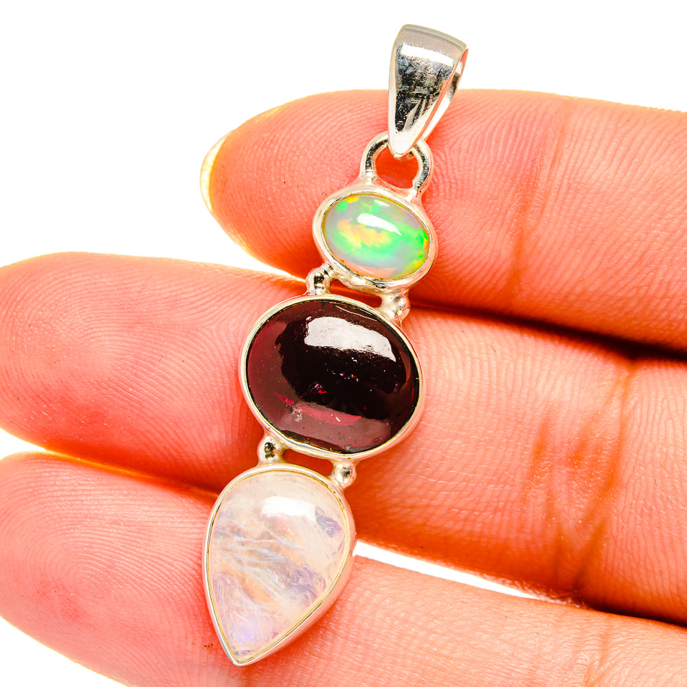 Rainbow Moonstone Pendants handcrafted by Ana Silver Co - PD14455