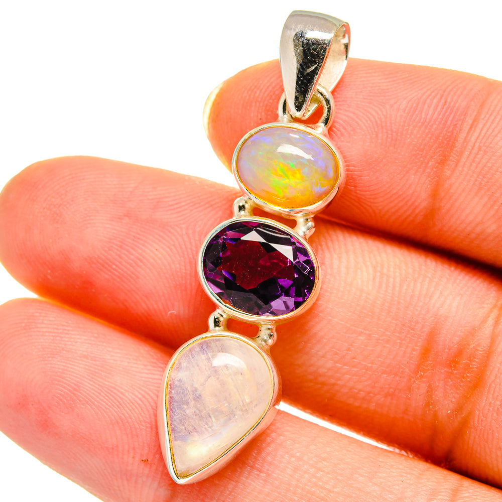 Rainbow Moonstone Pendants handcrafted by Ana Silver Co - PD14464