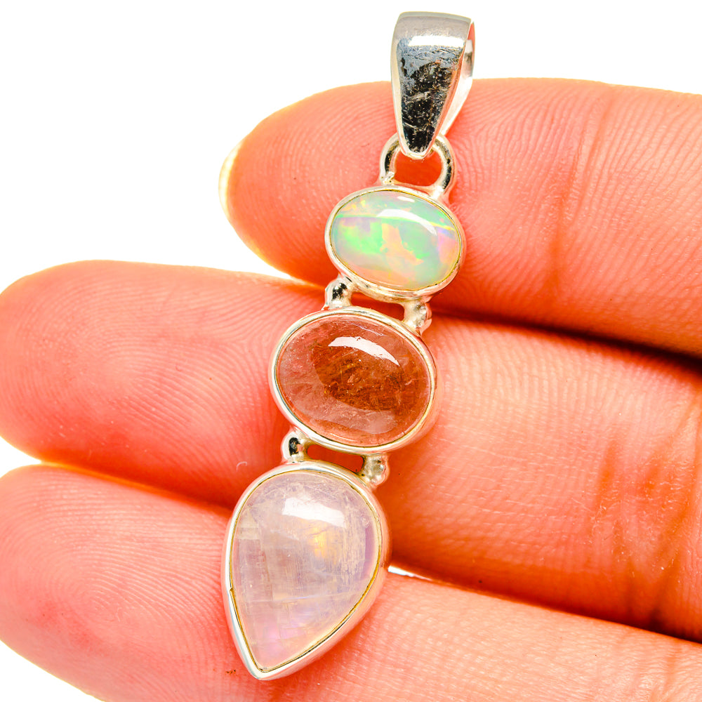 Rainbow Moonstone Pendants handcrafted by Ana Silver Co - PD14465