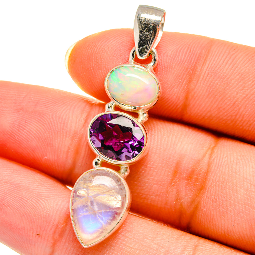 Rainbow Moonstone Pendants handcrafted by Ana Silver Co - PD14472