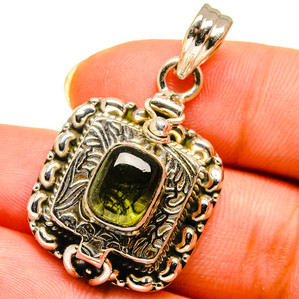 Green Tourmaline Pendants handcrafted by Ana Silver Co - PD14492