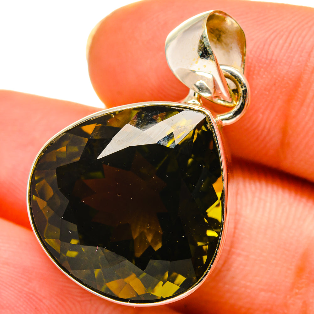Olive Quartz Pendants handcrafted by Ana Silver Co - PD14504