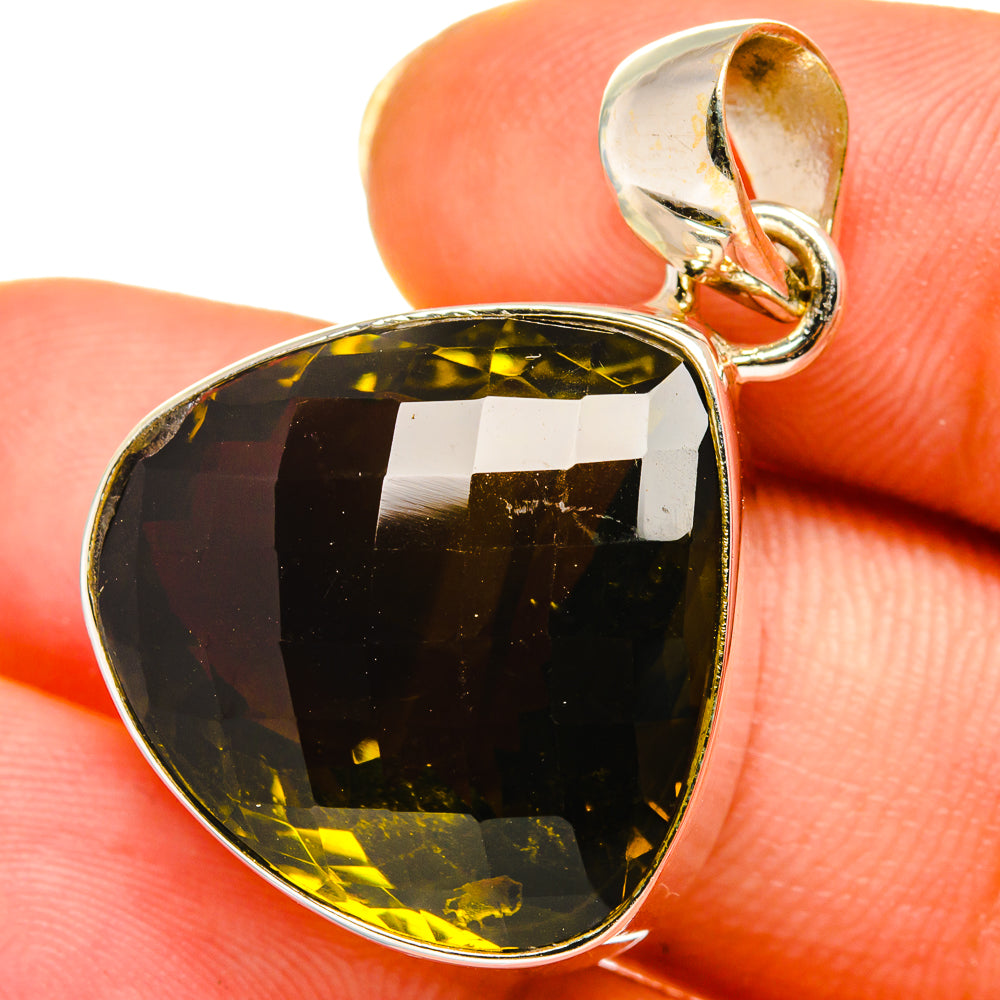 Olive Quartz Pendants handcrafted by Ana Silver Co - PD14505