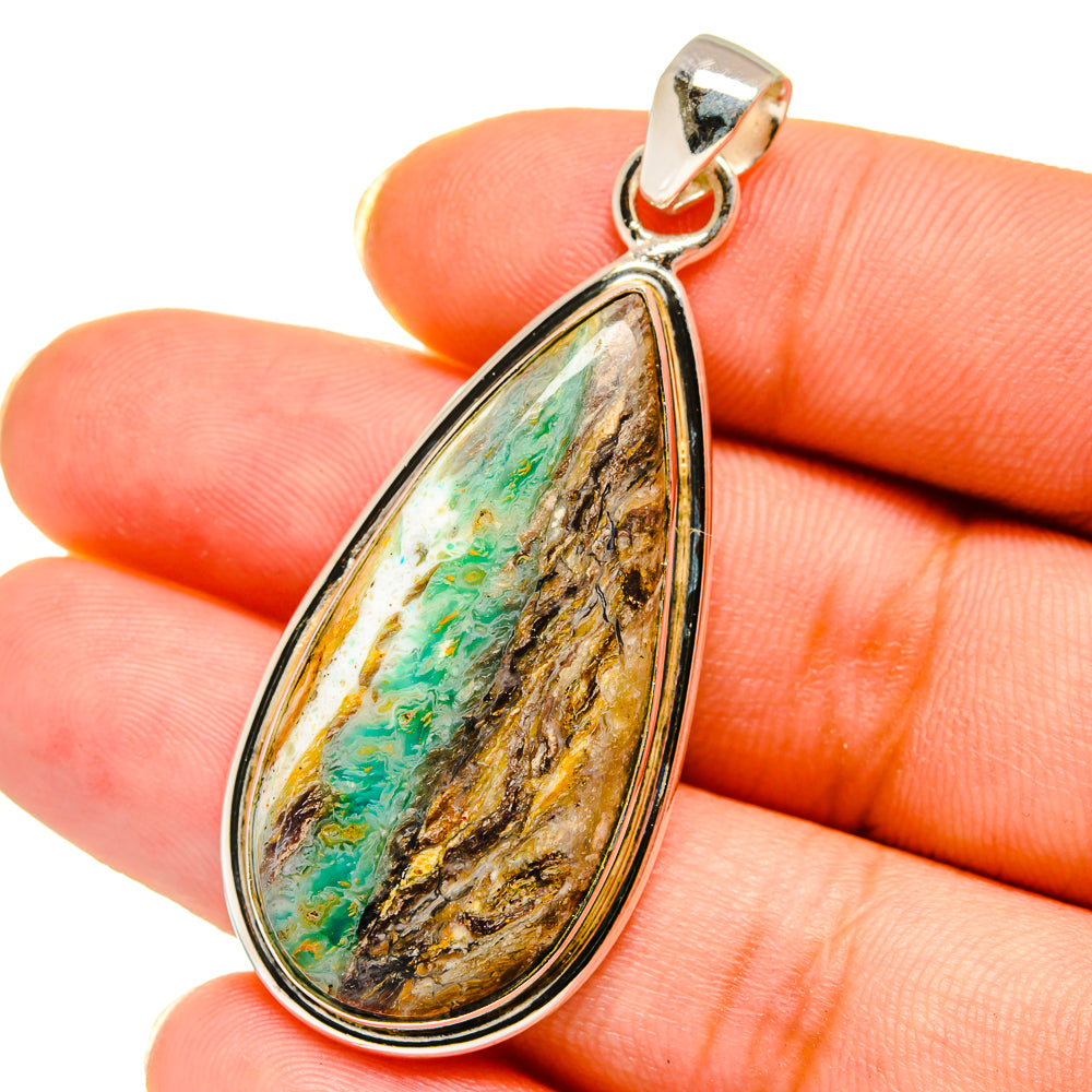 Peruvian Opal Pendants handcrafted by Ana Silver Co - PD14517