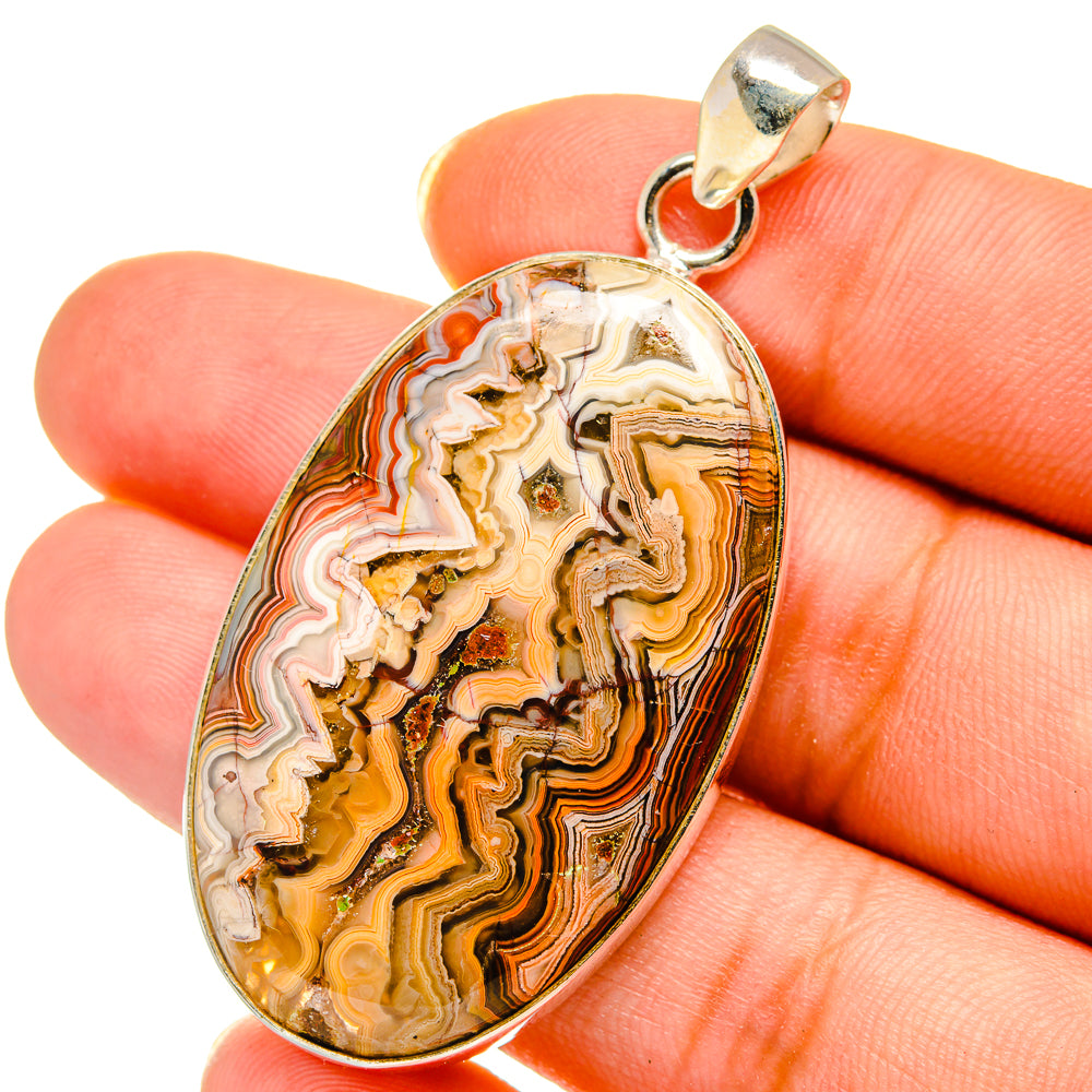Crazy Lace Agate Pendants handcrafted by Ana Silver Co - PD14522