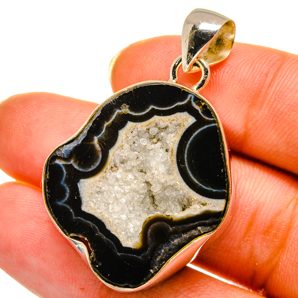 Coconut Geode Slice Pendants handcrafted by Ana Silver Co - PD14540