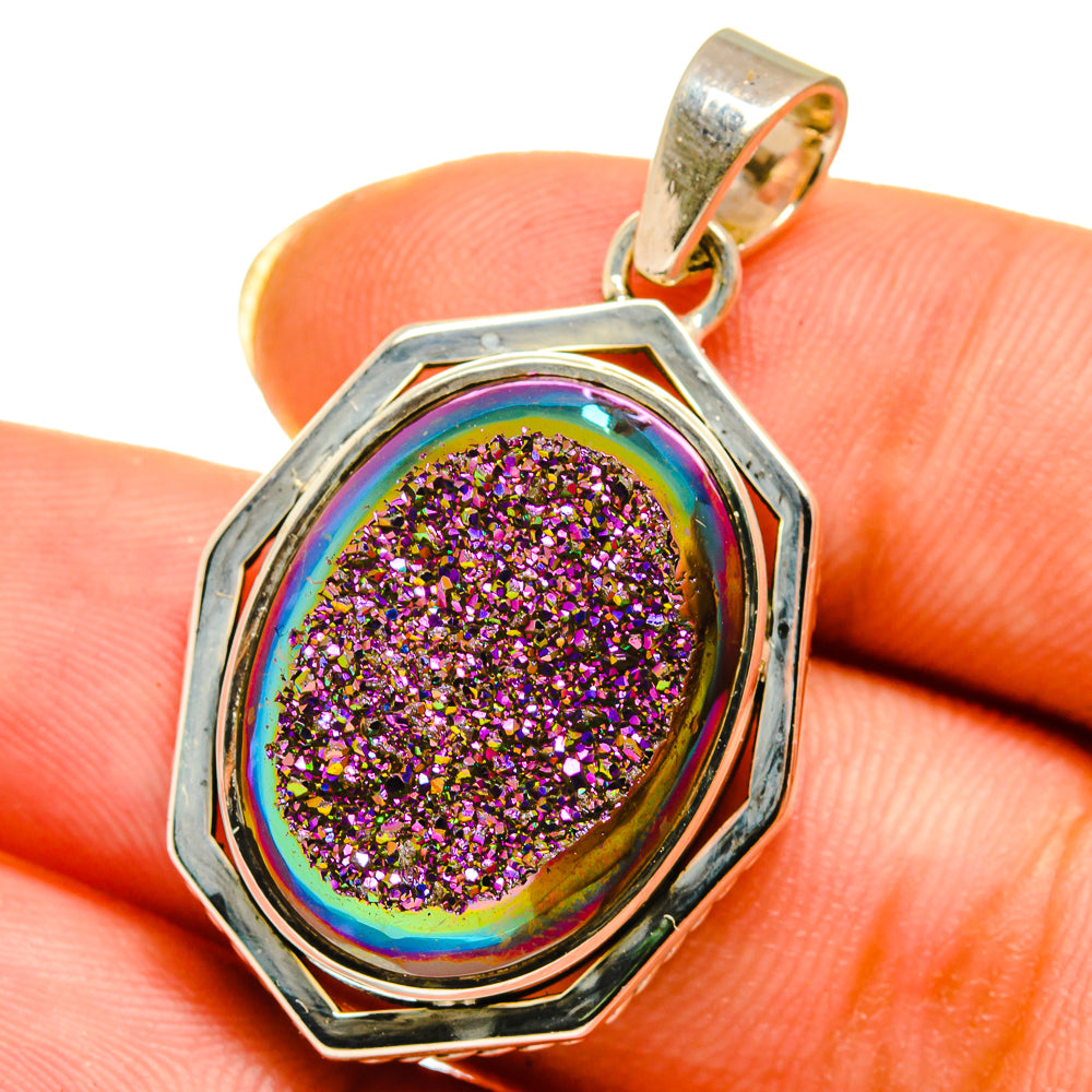 Titanium Druzy Pendants handcrafted by Ana Silver Co - PD14543
