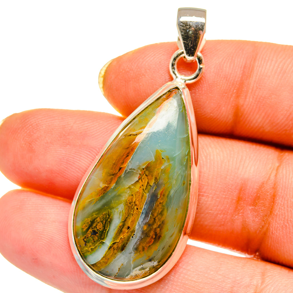 Peruvian Opal Pendants handcrafted by Ana Silver Co - PD14649
