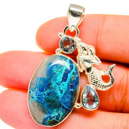 Chrysocolla Pendants handcrafted by Ana Silver Co - PD14652