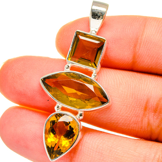 Mandarin Citrine Pendants handcrafted by Ana Silver Co - PD14686