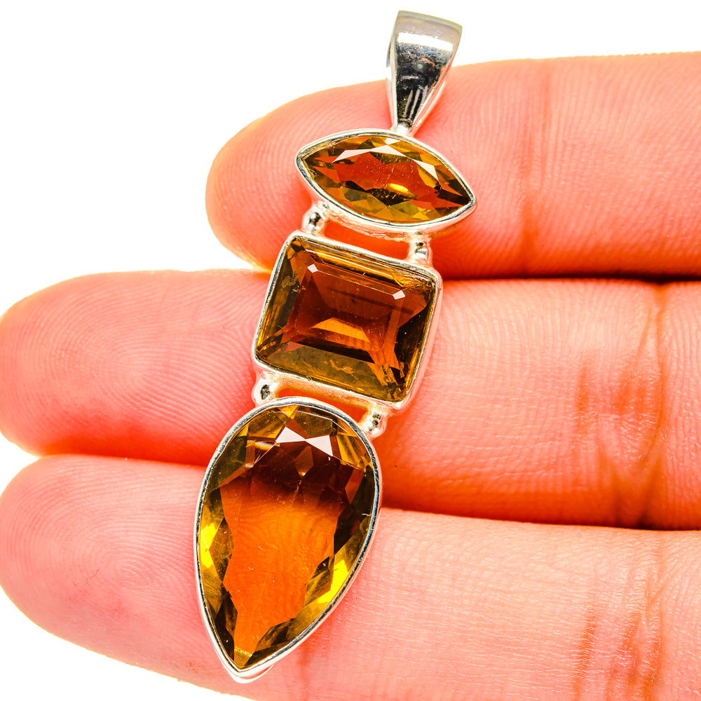 Mandarin Citrine Pendants handcrafted by Ana Silver Co - PD14690