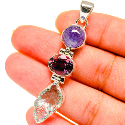 Aquamairne, Amethyst, Tanzanite Pendants handcrafted by Ana Silver Co - PD14746