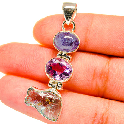 Aquamarine, Amethyst, Tanzanite Pendants handcrafted by Ana Silver Co - PD14748