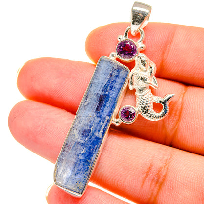 Kyanite, Amethyst Pendants handcrafted by Ana Silver Co - PD14753
