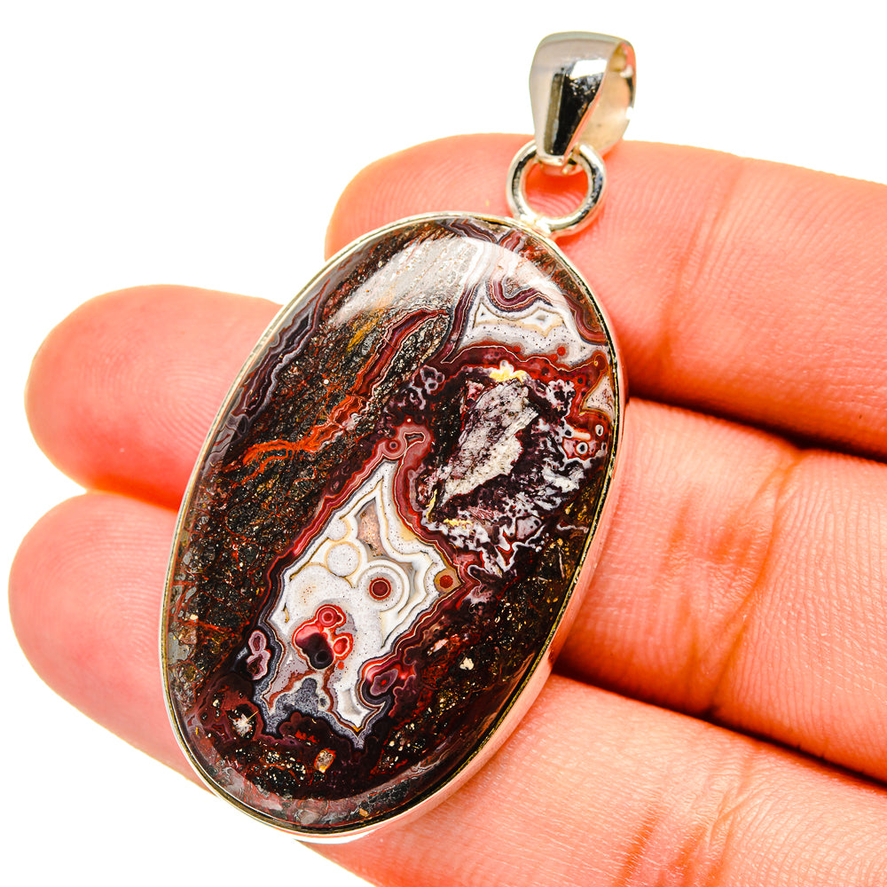 Crazy Lace Agate Pendants handcrafted by Ana Silver Co - PD14771