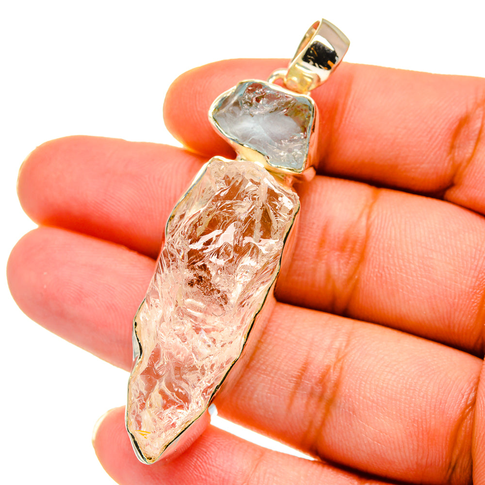 Rainbow Moonstone, Aquamarine Pendants handcrafted by Ana Silver Co - PD14798