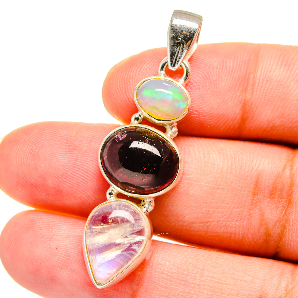 Rainbow Moonstone Pendants handcrafted by Ana Silver Co - PD14859