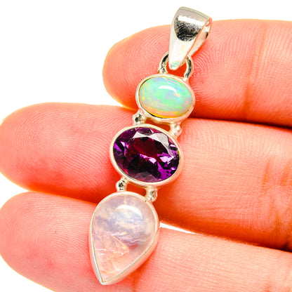 Rainbow Moonstone Pendants handcrafted by Ana Silver Co - PD14860