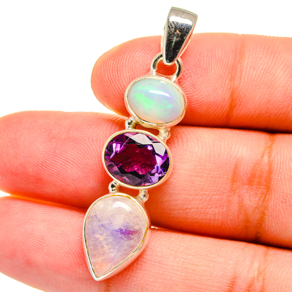 Rainbow Moonstone Pendants handcrafted by Ana Silver Co - PD14864