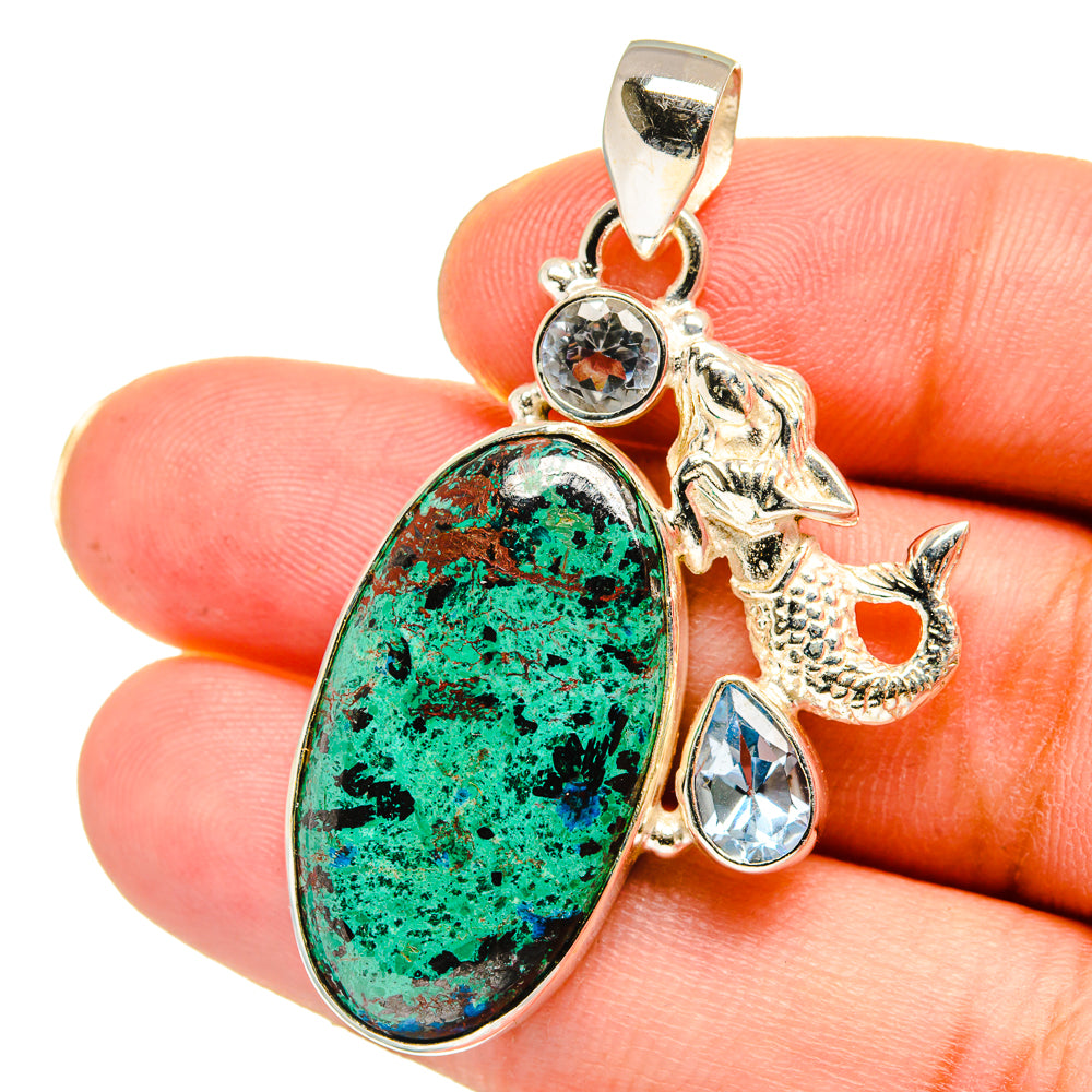 Chrysocolla Pendants handcrafted by Ana Silver Co - PD14912