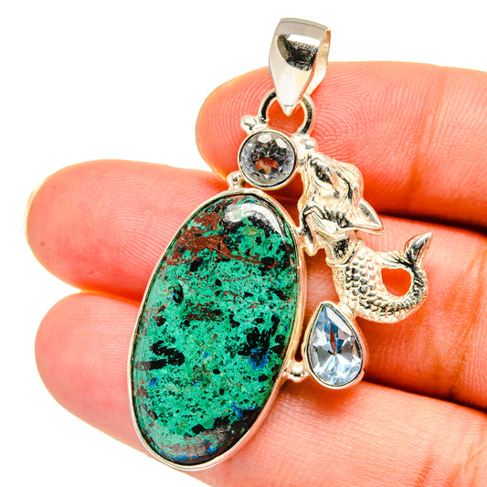 Chrysocolla Pendants handcrafted by Ana Silver Co - PD14912