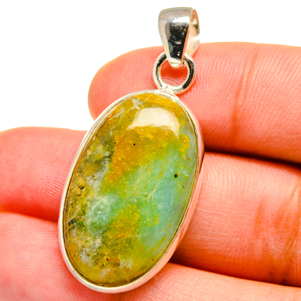 Peruvian Opal Pendants handcrafted by Ana Silver Co - PD14916
