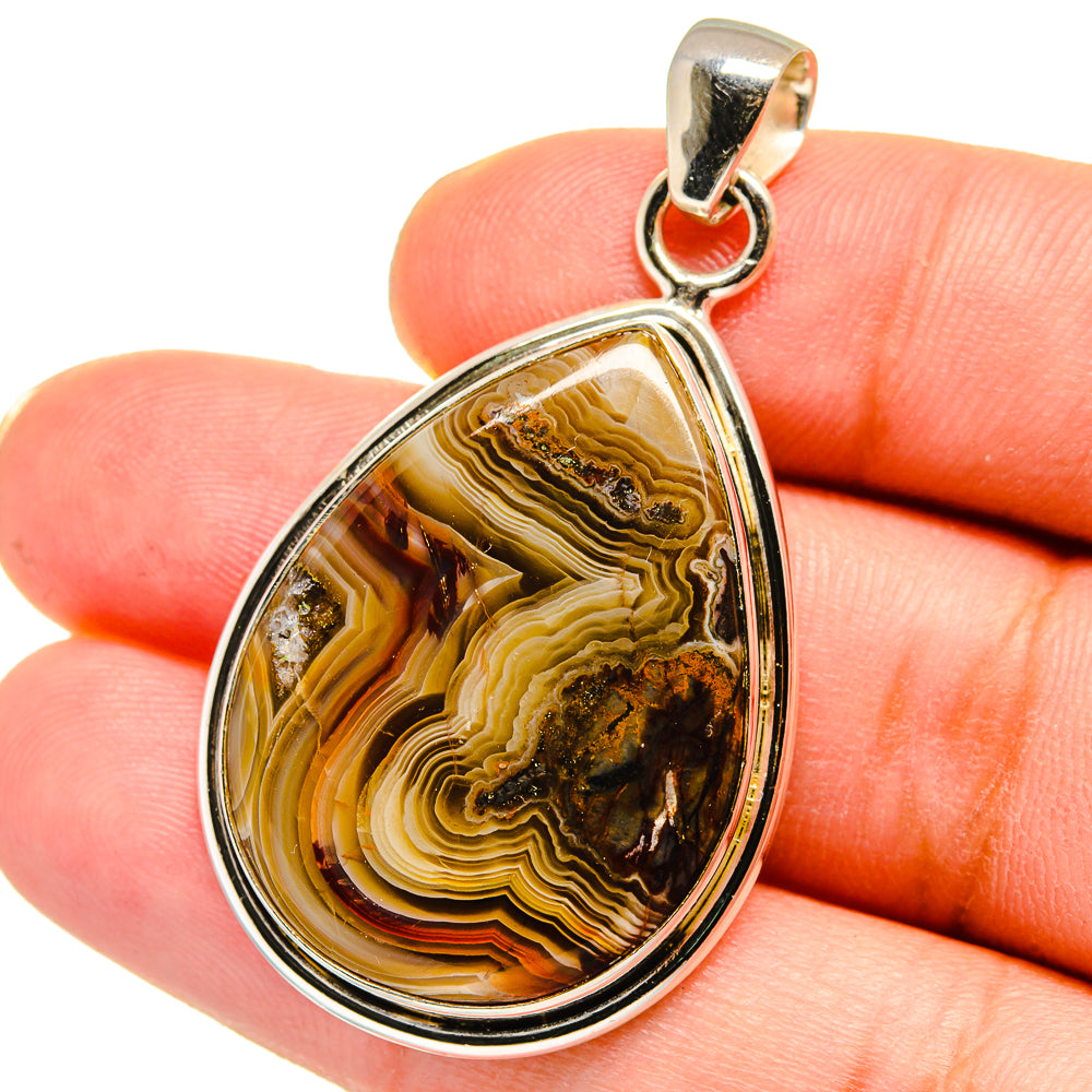 Crazy Lace Agate Pendants handcrafted by Ana Silver Co - PD14928