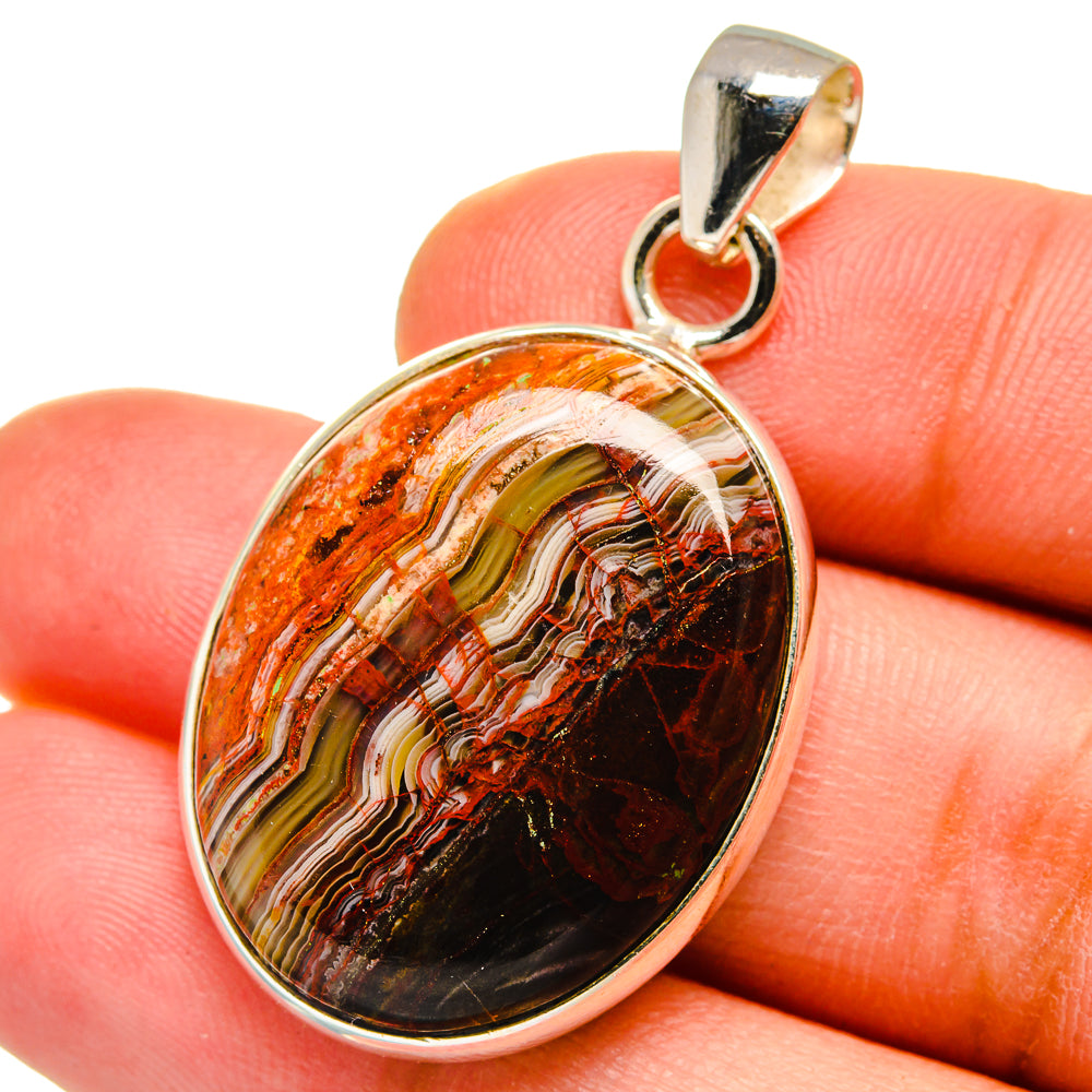 Crazy Lace Agate Pendants handcrafted by Ana Silver Co - PD14934